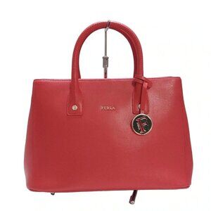 Auth FURLA - Red Leather Tote Bag
